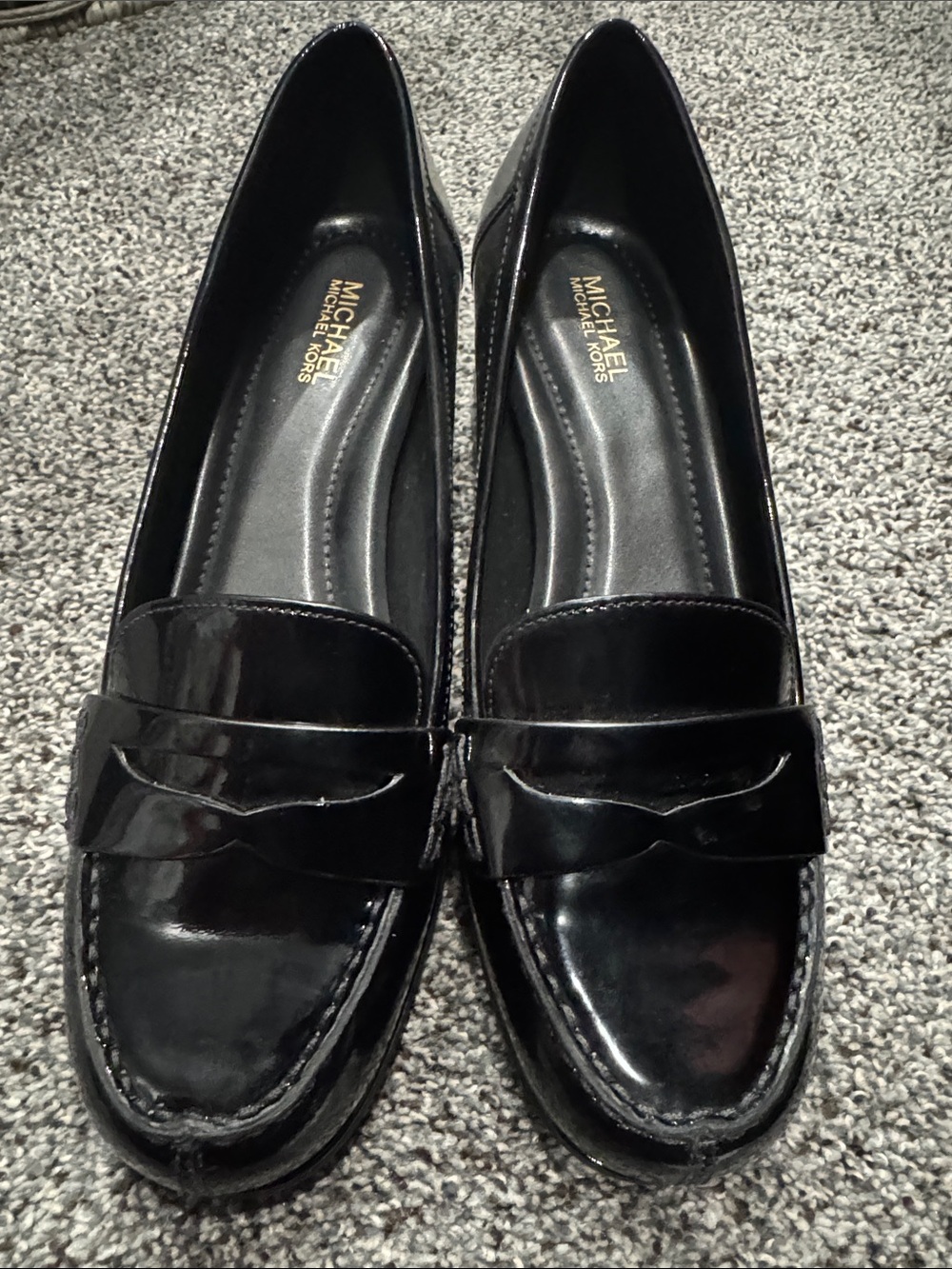 Michael Kors Black Patent Leather Penny Loafers